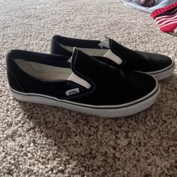 VANS Women’s 10.5 Men’s 9 SLIP ONS Black - Picture 3 of 7